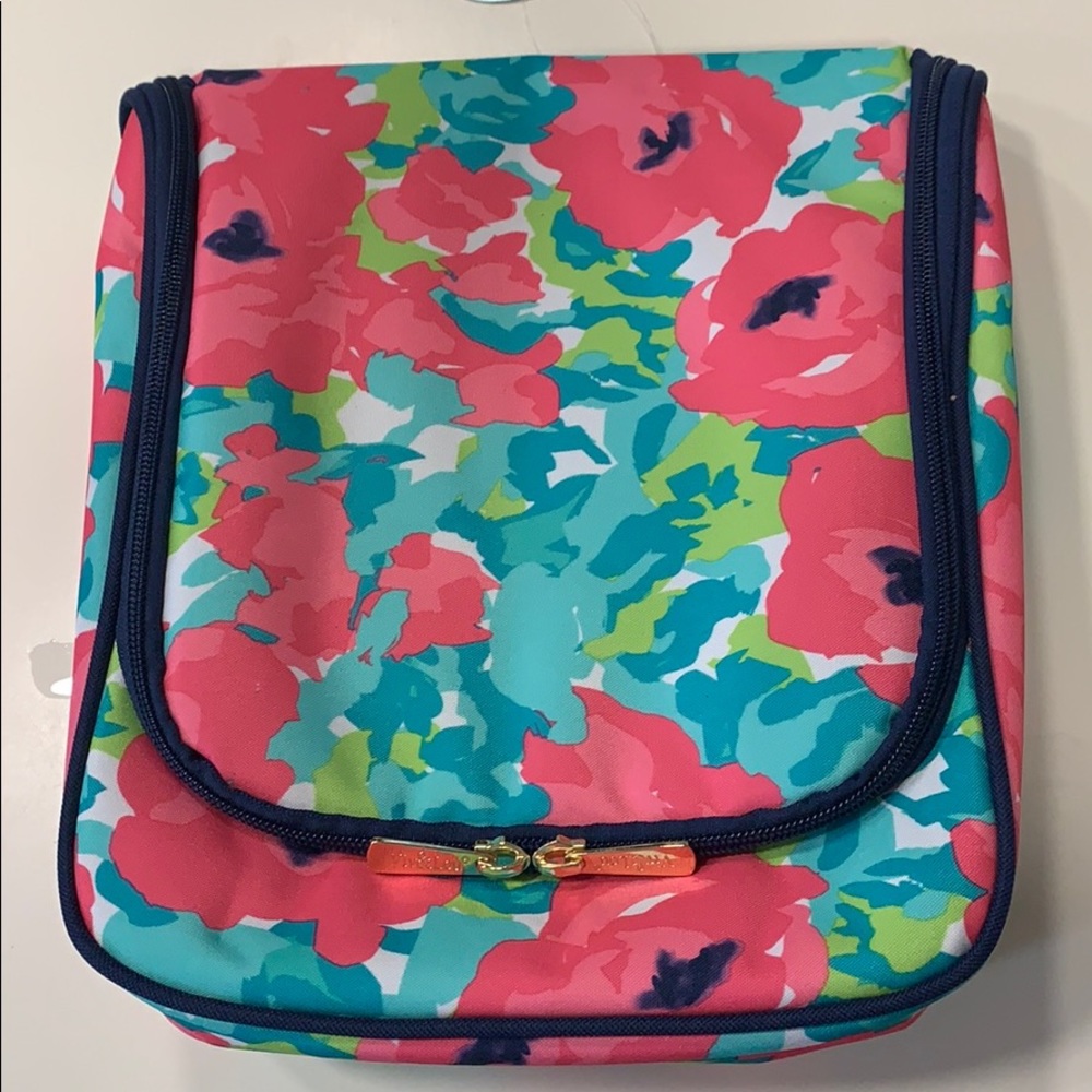 Floral cosmetic organizer bag